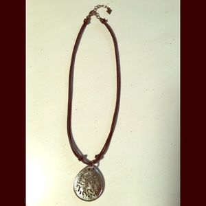 SILPADA BLACK LIP SHELL LEATHER & S. S. NECKLACE